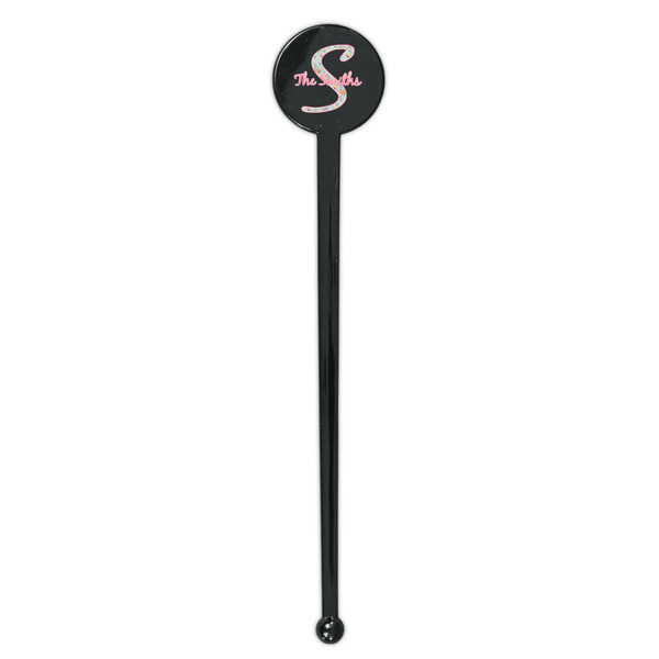 Exquisite Chintz Black Plastic 7" Stir Stick - Round - Single Stick