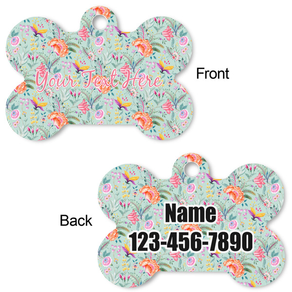 Exquisite Chintz Bone Shaped Dog ID Tag - Large - Approval