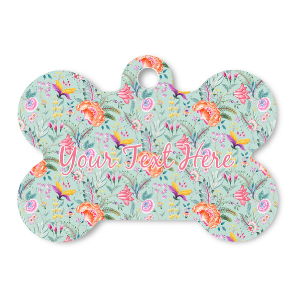 Custom Exquisite Chintz Bone Shaped Dog ID Tag (Personalized)