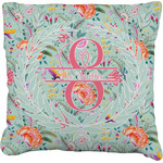 Exquisite Chintz Faux-Linen Throw Pillow 18" (Personalized)