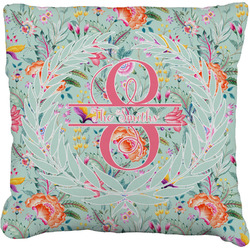 Exquisite Chintz Faux-Linen Throw Pillow 18" (Personalized)