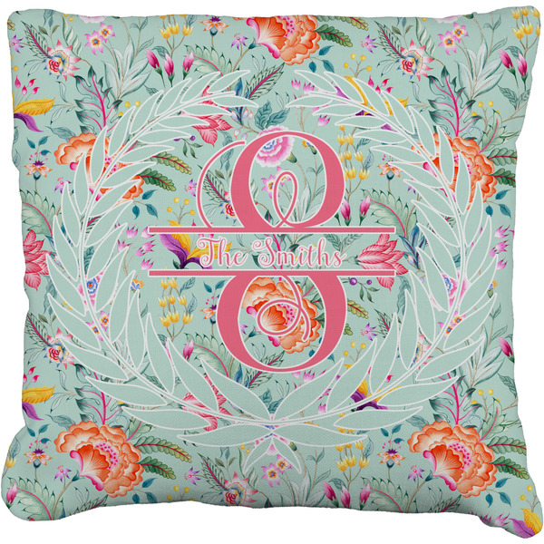 Custom Exquisite Chintz Faux-Linen Throw Pillow 18" (Personalized)