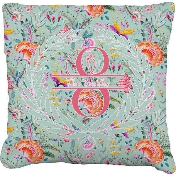 Custom Exquisite Chintz Faux-Linen Throw Pillow 20" (Personalized)