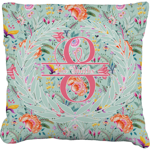 Custom Exquisite Chintz Faux-Linen Throw Pillow (Personalized)