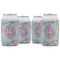 Exquisite Chintz Can Cooler (12 oz) - Set of 4 w/ Name and Initial