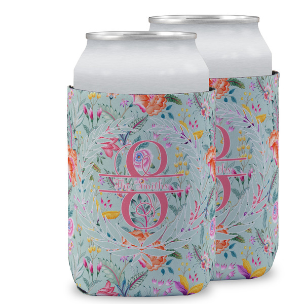 Custom Exquisite Chintz Can Cooler (12 oz) w/ Name and Initial