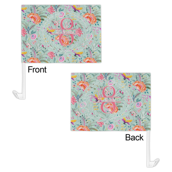 Exquisite Chintz Car Flag - 11" x 8" - Front & Back View