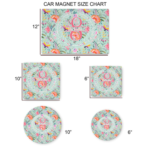 Exquisite Chintz Car Magnets - SIZE CHART
