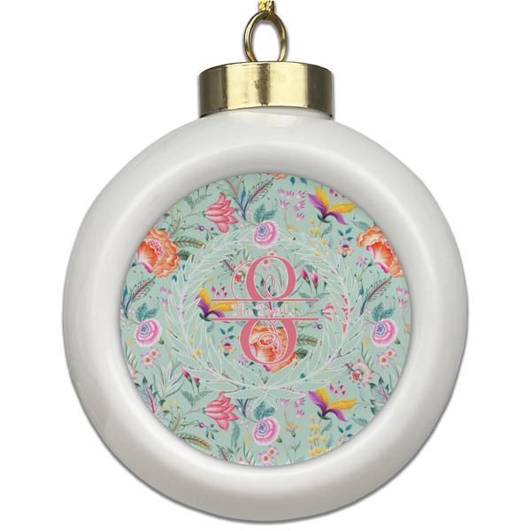 Custom Exquisite Chintz Ceramic Ball Ornament (Personalized)