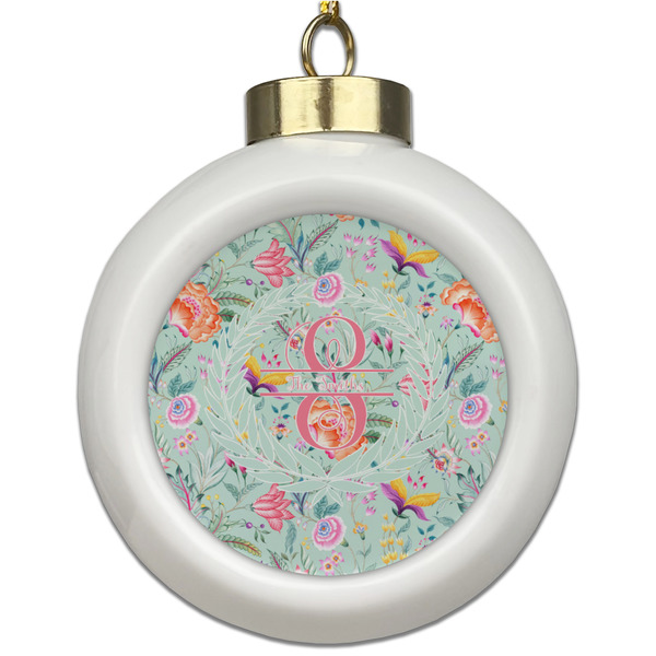 Custom Exquisite Chintz Ceramic Ball Ornament (Personalized)