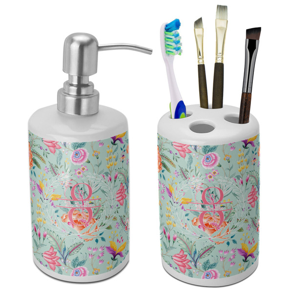 Custom Exquisite Chintz Ceramic Bathroom Accessories Set (Personalized)