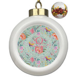 Exquisite Chintz Ceramic Ball Ornaments - Poinsettia Garland (Personalized)