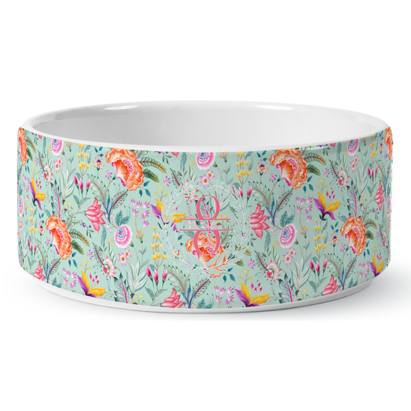 Exquisite Chintz Ceramic Dog Bowl - Medium - Front