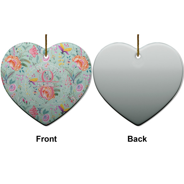 Exquisite Chintz Ceramic Flat Ornament - Heart Front & Back (APPROVAL)