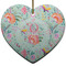 Exquisite Chintz Ceramic Flat Ornament - Heart (Front)