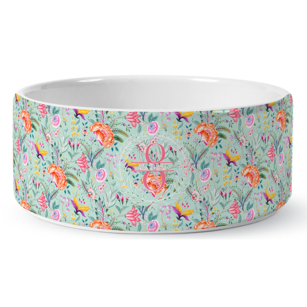 Custom Exquisite Chintz Ceramic Dog Bowl - Large (Personalized)