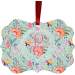 Exquisite Chintz Metal Frame Ornament - Double Sided w/ Name and Initial