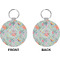 Exquisite Chintz Circle Keychain (Front + Back)
