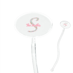 Exquisite Chintz 7" Oval Plastic Stir Sticks - Clear (Personalized)