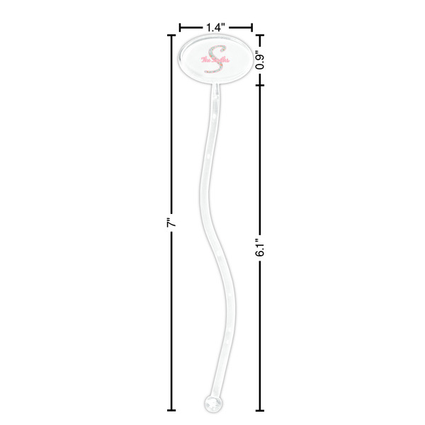 Exquisite Chintz Clear Plastic 7" Stir Stick - Oval - Dimensions