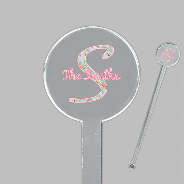 Exquisite Chintz Clear Plastic 7" Stir Stick - Round - Closeup