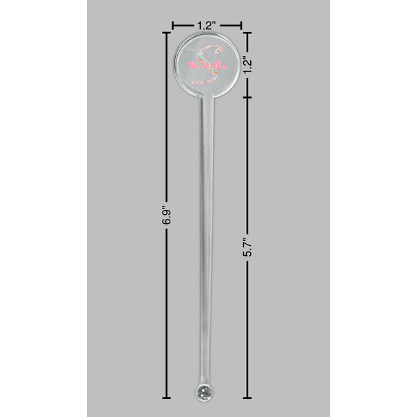 Exquisite Chintz Clear Plastic 7" Stir Stick - Round - Dimensions