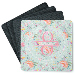 Exquisite Chintz Square Rubber Backed Coasters - Set of 4 (Personalized)