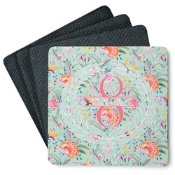 Exquisite Chintz Square Rubber Backed Coasters - Set of 4 (Personalized)