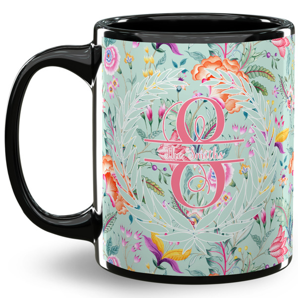 Custom Exquisite Chintz 11 Oz Coffee Mug - Black (Personalized)