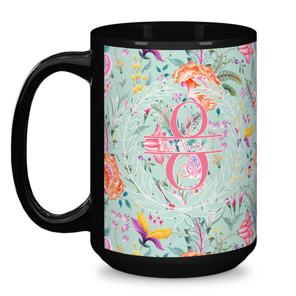 Exquisite Chintz Coffee Mug - 15 oz - Black