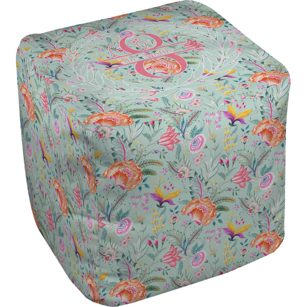 Custom Exquisite Chintz Cube Pouf Ottoman (Personalized)