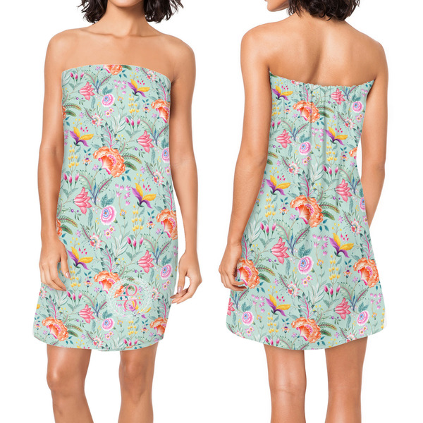 Exquisite Chintz Custom Bath Wrap - Front & Back View