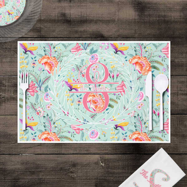 Exquisite Chintz Disposable Paper Placemat - In Context