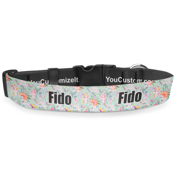 Custom Exquisite Chintz Deluxe Dog Collar - Double Extra Large (20.5" to 35") (Personalized)