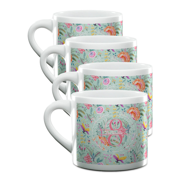 Custom Exquisite Chintz Double Shot Espresso Cups - Set of 4 (Personalized)