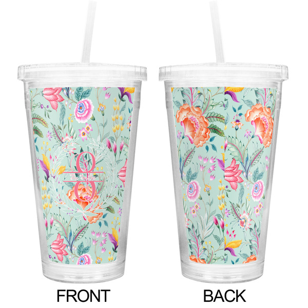 Exquisite Chintz Double Wall Tumbler with Straw - Approval