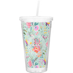 Exquisite Chintz Double Wall Tumbler with Straw (Personalized)