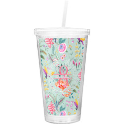 Exquisite Chintz Double Wall Tumbler with Straw (Personalized)