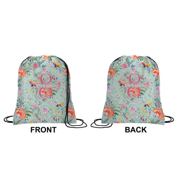 Exquisite Chintz Drawstring Backpack Front & Back Medium