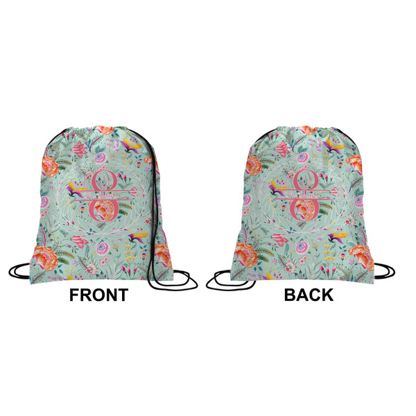 Exquisite Chintz Drawstring Backpack Front & Back Small
