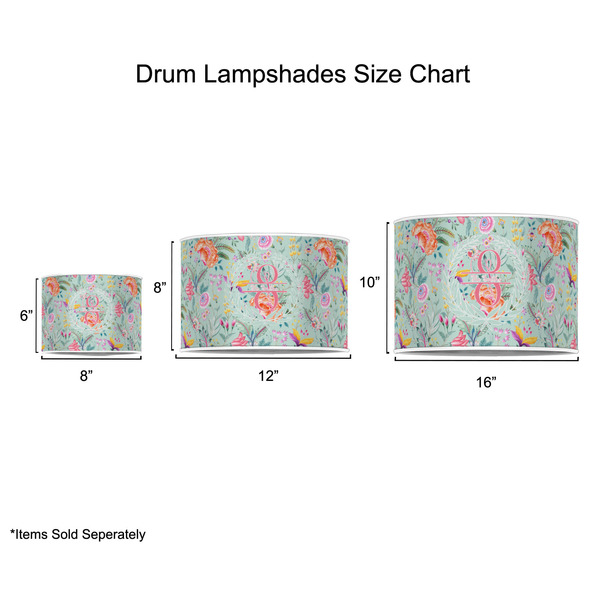 Exquisite Chintz Drum Lampshades - Sizing Chart