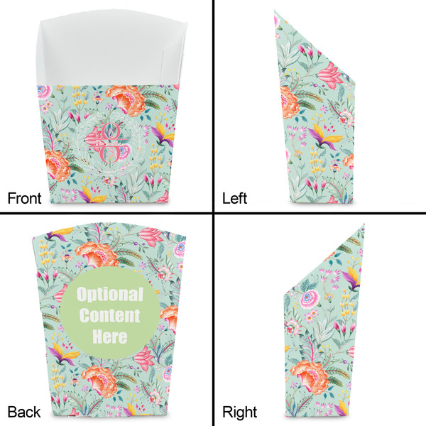 Exquisite Chintz French Fry Favor Box - Front & Back View