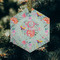 Exquisite Chintz Frosted Glass Ornament - Hexagon (Lifestyle)