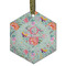 Exquisite Chintz Flat Glass Ornament - Hexagon w/ Name and Initial