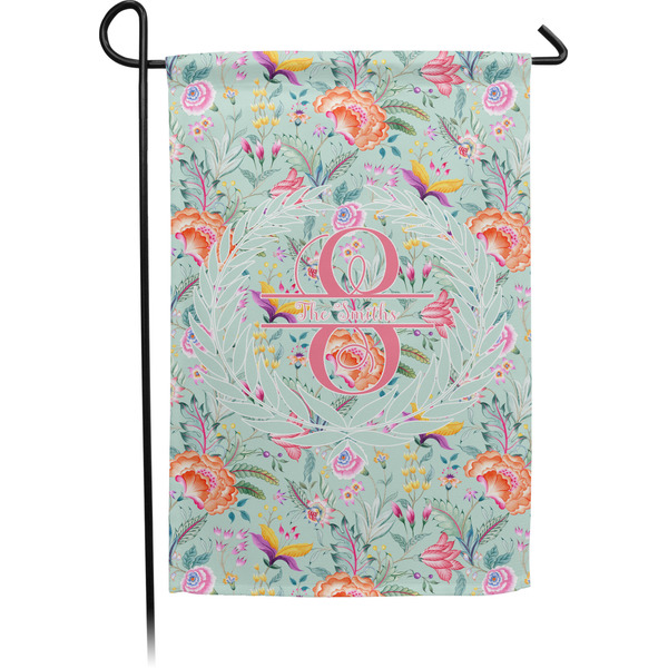 Custom Exquisite Chintz Small Garden Flag - Double Sided w/ Name and Initial