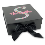 Exquisite Chintz Gift Box with Magnetic Lid - Black (Personalized)