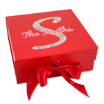 Exquisite Chintz Gift Box with Magnetic Lid - Red (Personalized)