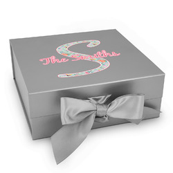 Exquisite Chintz Gift Box with Magnetic Lid - Silver (Personalized)