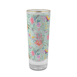 Exquisite Chintz 2 oz Shot Glass -  Glass with Gold Rim - Single (Personalized)