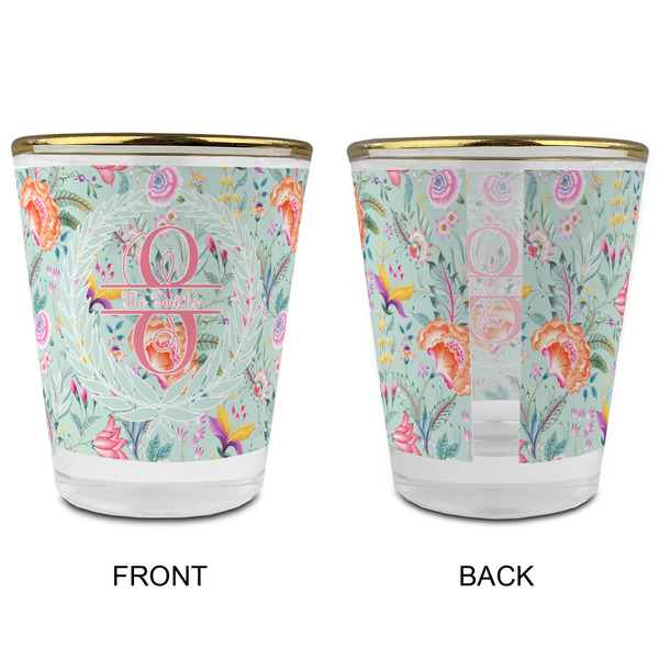 Exquisite Chintz Glass Shot Glass - with gold rim - APPROVAL